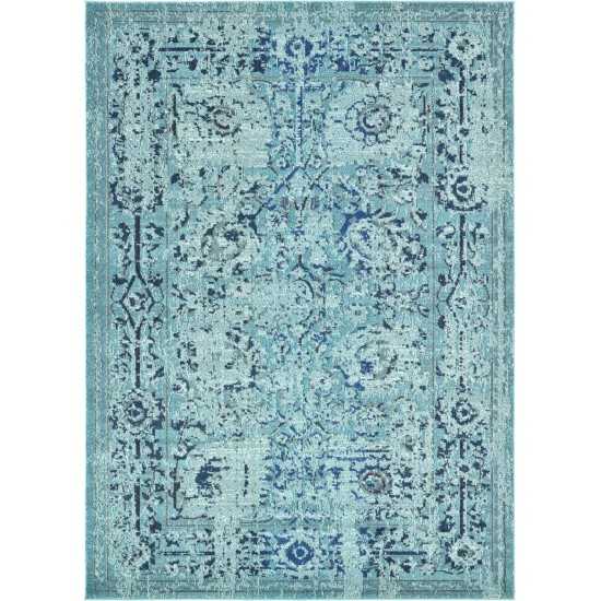 Rug Unique Loom Medici Light Blue Rectangular 7' 0 x 10' 0