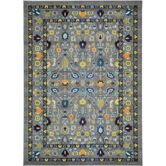 Rug Unique Loom Medici Gray Rectangular 7' 0 x 10' 0