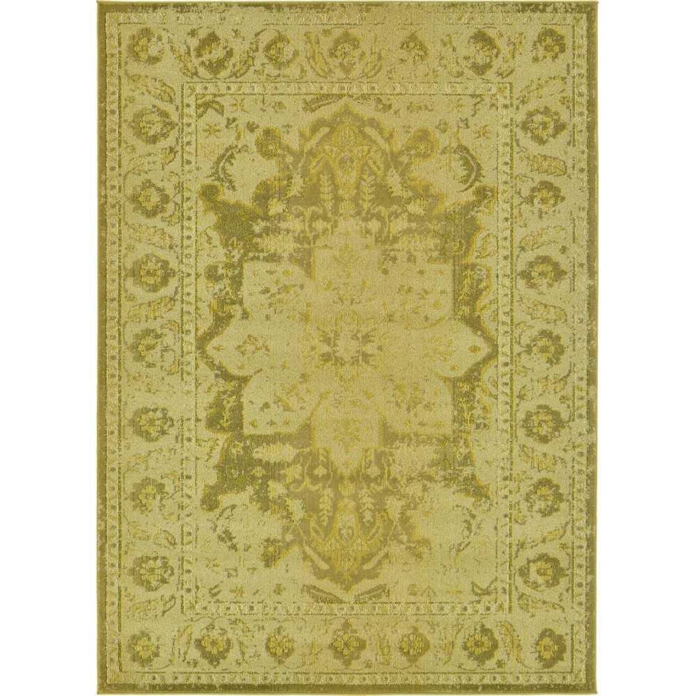 Rug Unique Loom Medici Yellow Rectangular 7' 0 x 10' 0