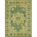 Rug Unique Loom Medici Green Rectangular 7' 0 x 10' 0