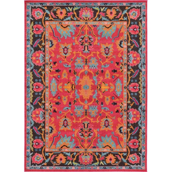 Rug Unique Loom Medici Fuchsia Rectangular 7' 0 x 10' 0