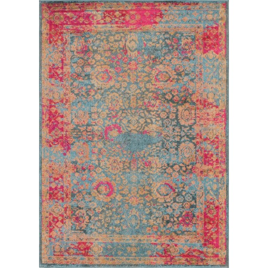 Rug Unique Loom Medici Blue Rectangular 7' 0 x 10' 0