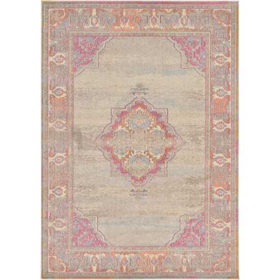 Rug Unique Loom Medici Beige Rectangular 7' 0 x 10' 0