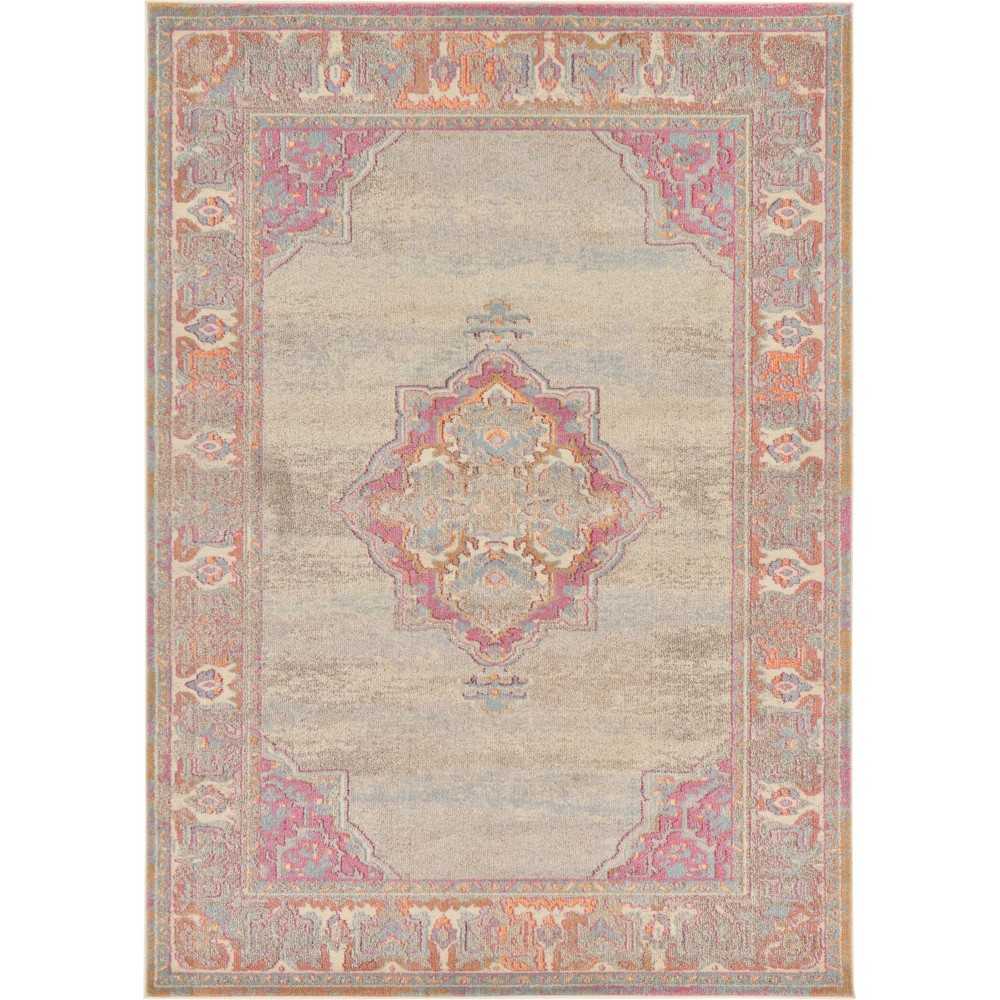 Rug Unique Loom Medici Beige Rectangular 7' 0 x 10' 0