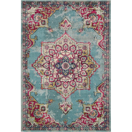 Rug Unique Loom Medici Light Blue Rectangular 7' 0 x 10' 0