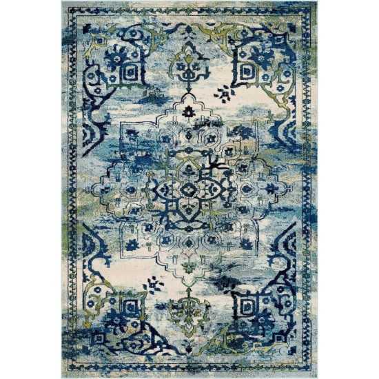 Rug Unique Loom Medici Blue Rectangular 7' 0 x 10' 0