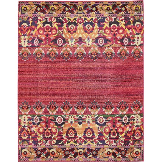 Rug Unique Loom Medici Fuchsia Rectangular 8' 0 x 10' 0