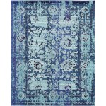 Rug Unique Loom Medici Turquoise Rectangular 8' 0 x 10' 0