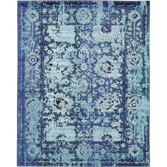 Rug Unique Loom Medici Turquoise Rectangular 8' 0 x 10' 0