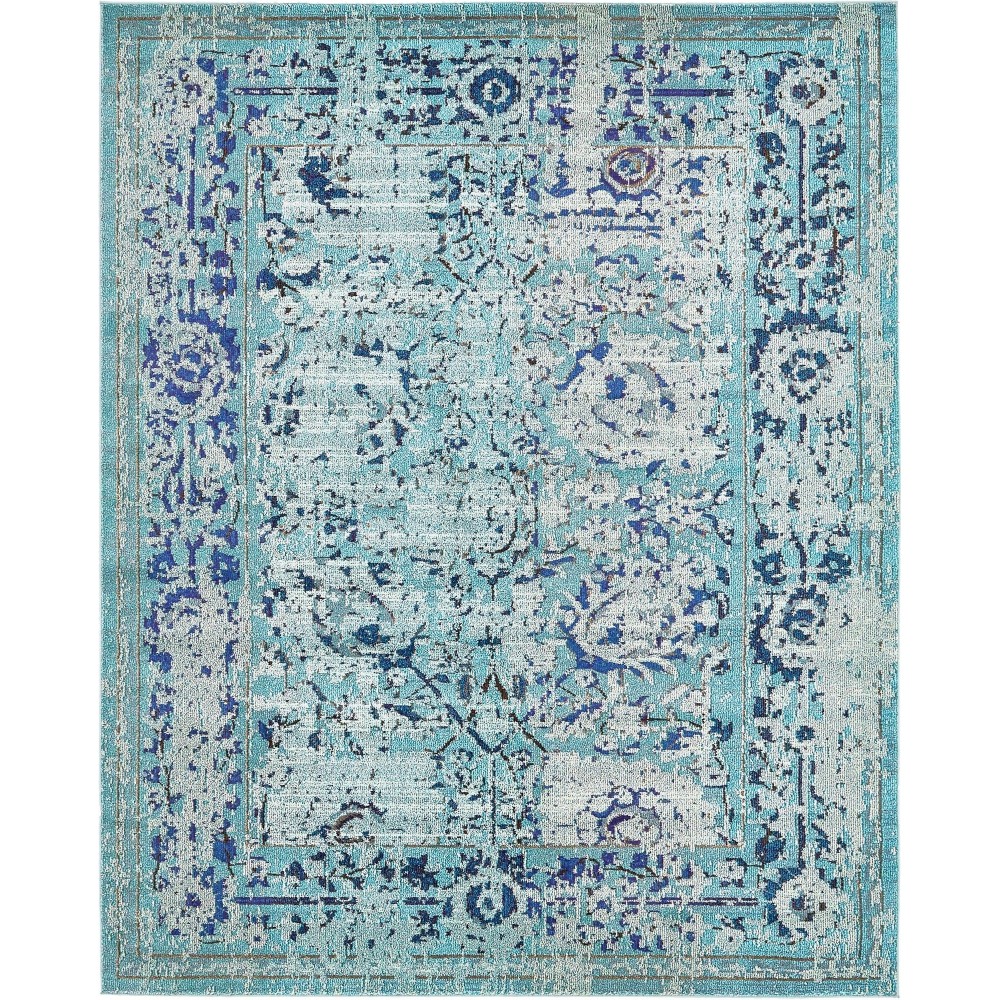 Rug Unique Loom Medici Light Blue Rectangular 8' 0 x 10' 0