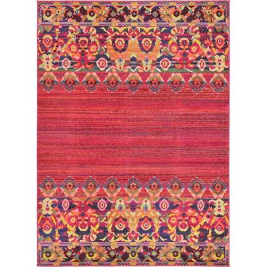 Rug Unique Loom Medici Fuchsia Rectangular 8' 0 x 11' 0