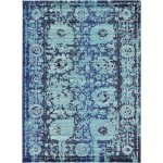 Rug Unique Loom Medici Turquoise Rectangular 8' 0 x 11' 0