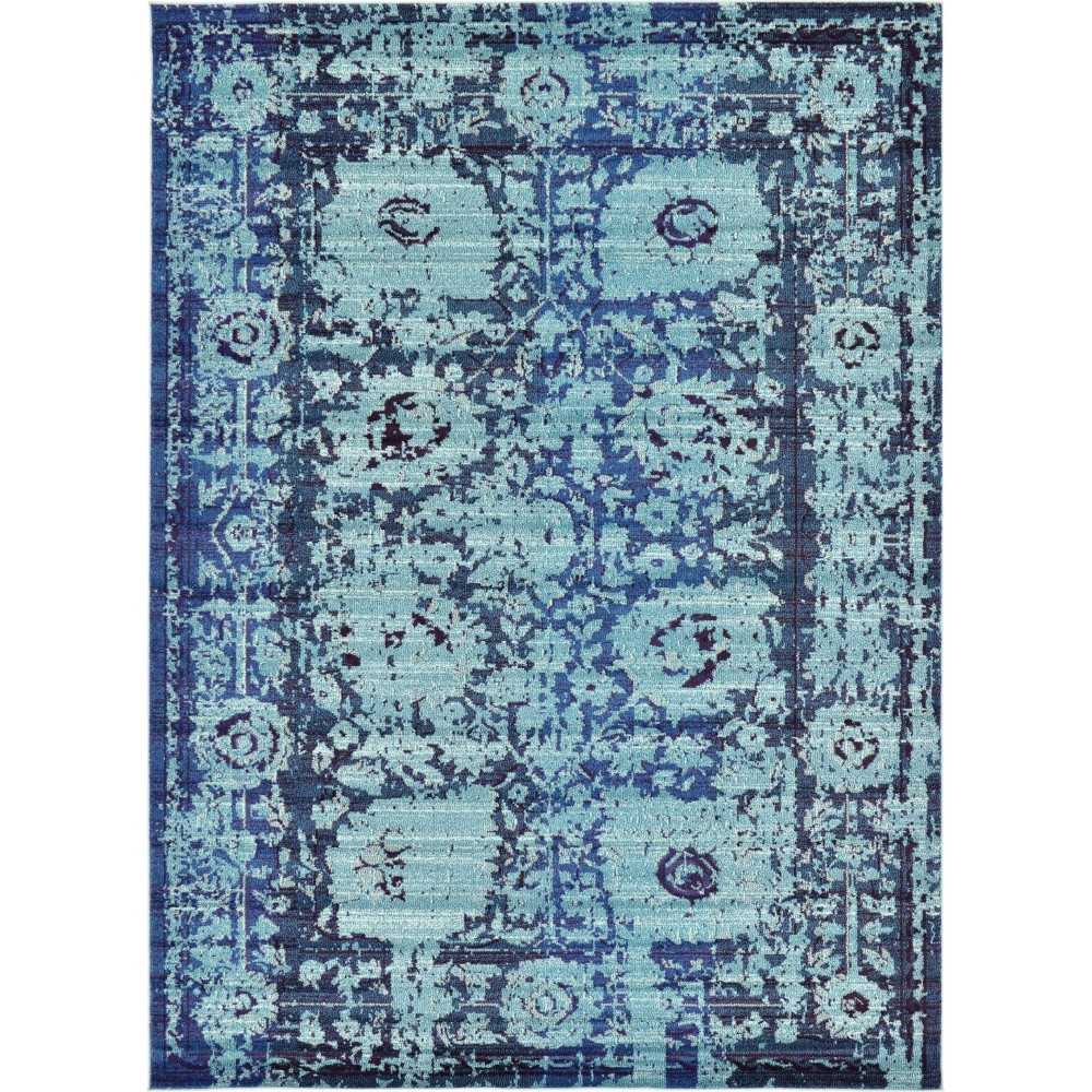 Rug Unique Loom Medici Turquoise Rectangular 8' 0 x 11' 0