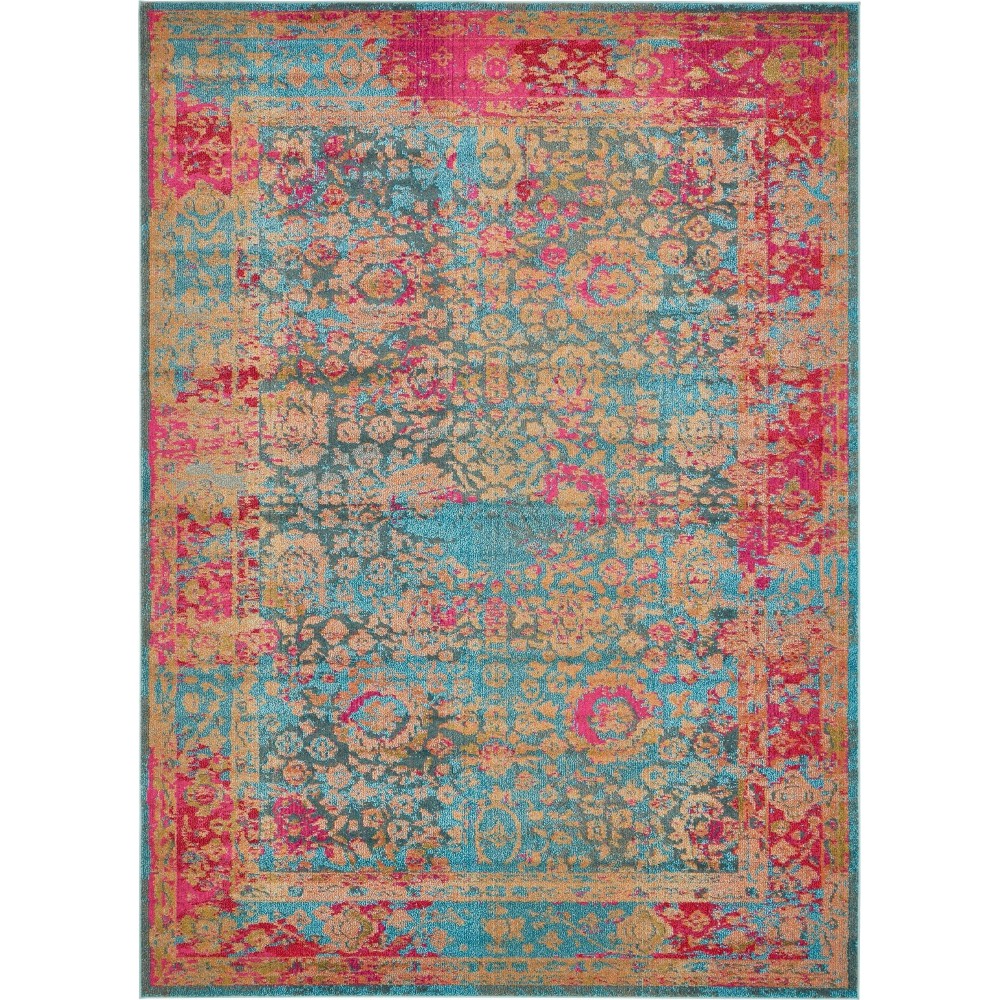 Rug Unique Loom Medici Blue Rectangular 8' 0 x 11' 0