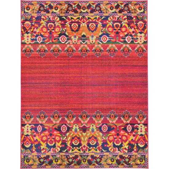 Rug Unique Loom Medici Fuchsia Rectangular 9' 0 x 12' 0