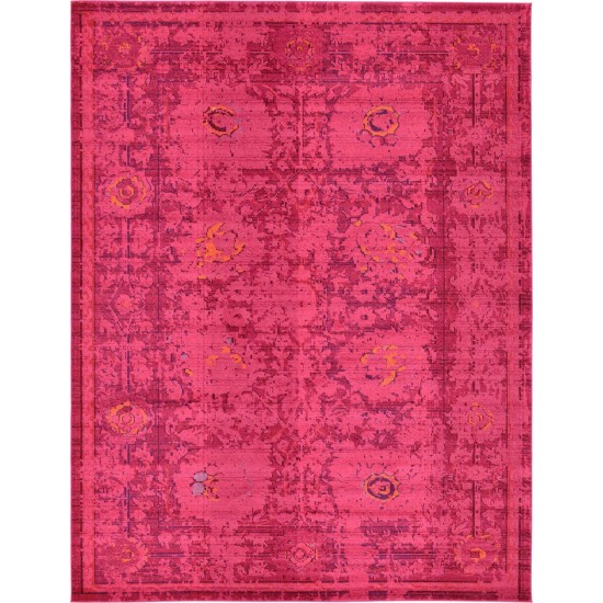 Rug Unique Loom Medici Fuchsia Rectangular 9' 0 x 12' 0