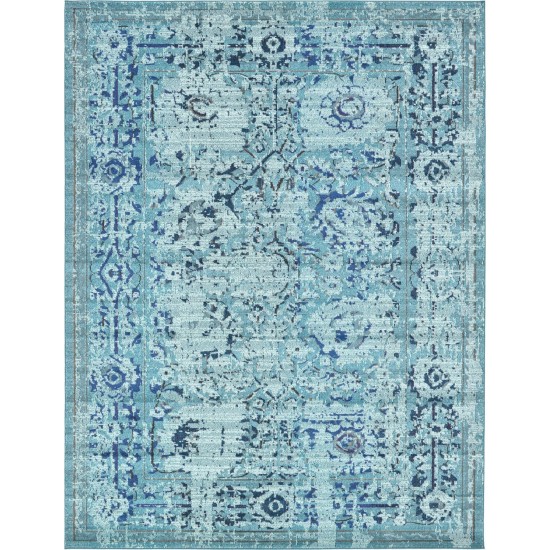 Rug Unique Loom Medici Light Blue Rectangular 9' 0 x 12' 0