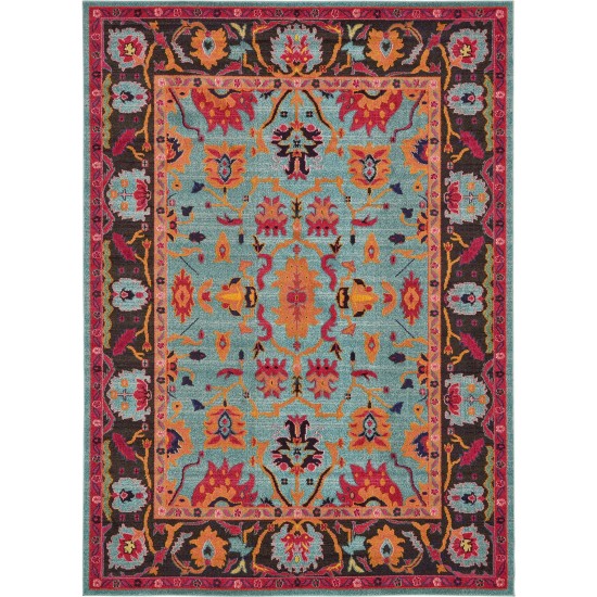 Rug Unique Loom Medici Turquoise Rectangular 9' 0 x 12' 0