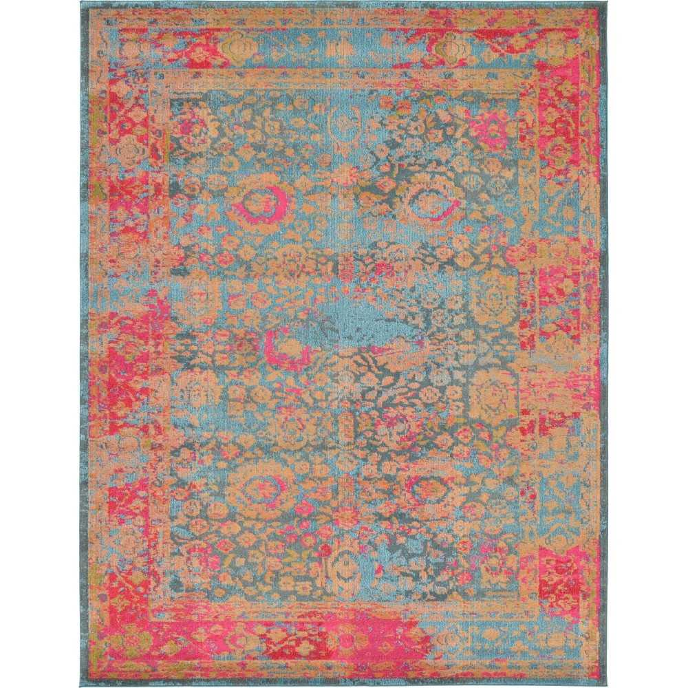 Rug Unique Loom Medici Blue Rectangular 9' 0 x 12' 0