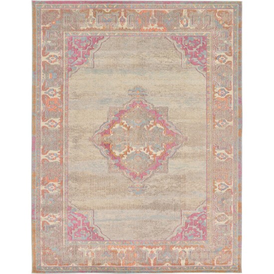 Rug Unique Loom Medici Beige Rectangular 9' 0 x 12' 0