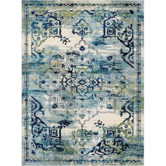 Rug Unique Loom Medici Blue Rectangular 9' 0 x 12' 0