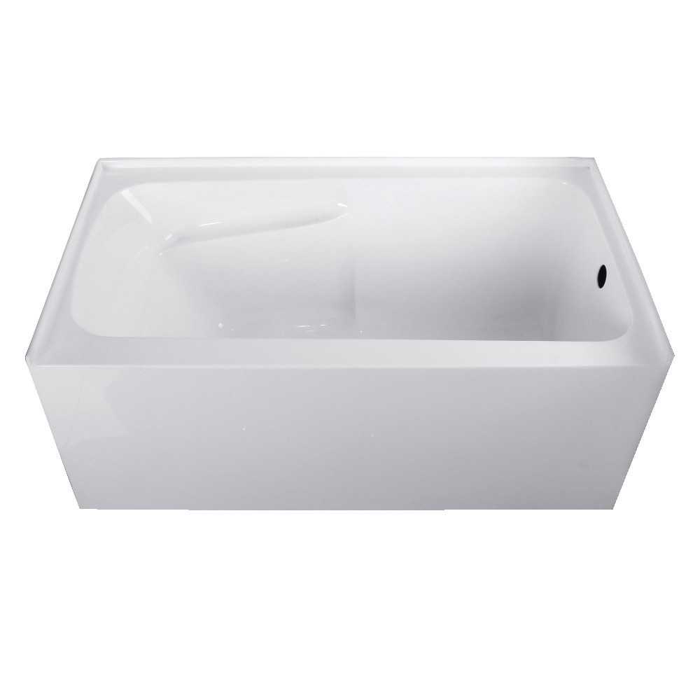 Aqua Eden 54-Inch Acrylic Alcove Tub with Arm Rest and Right Hand Drain Hole, White