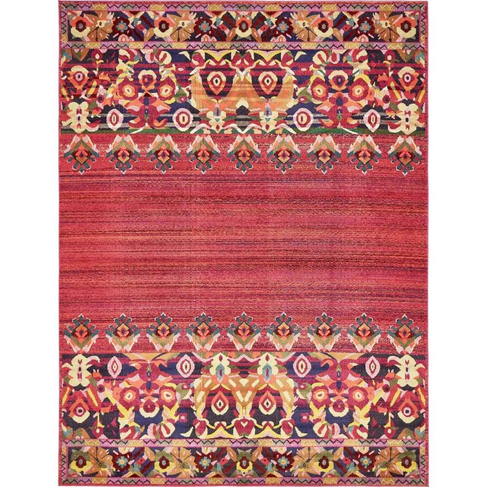 Rug Unique Loom Medici Fuchsia Rectangular 10' 0 x 13' 0