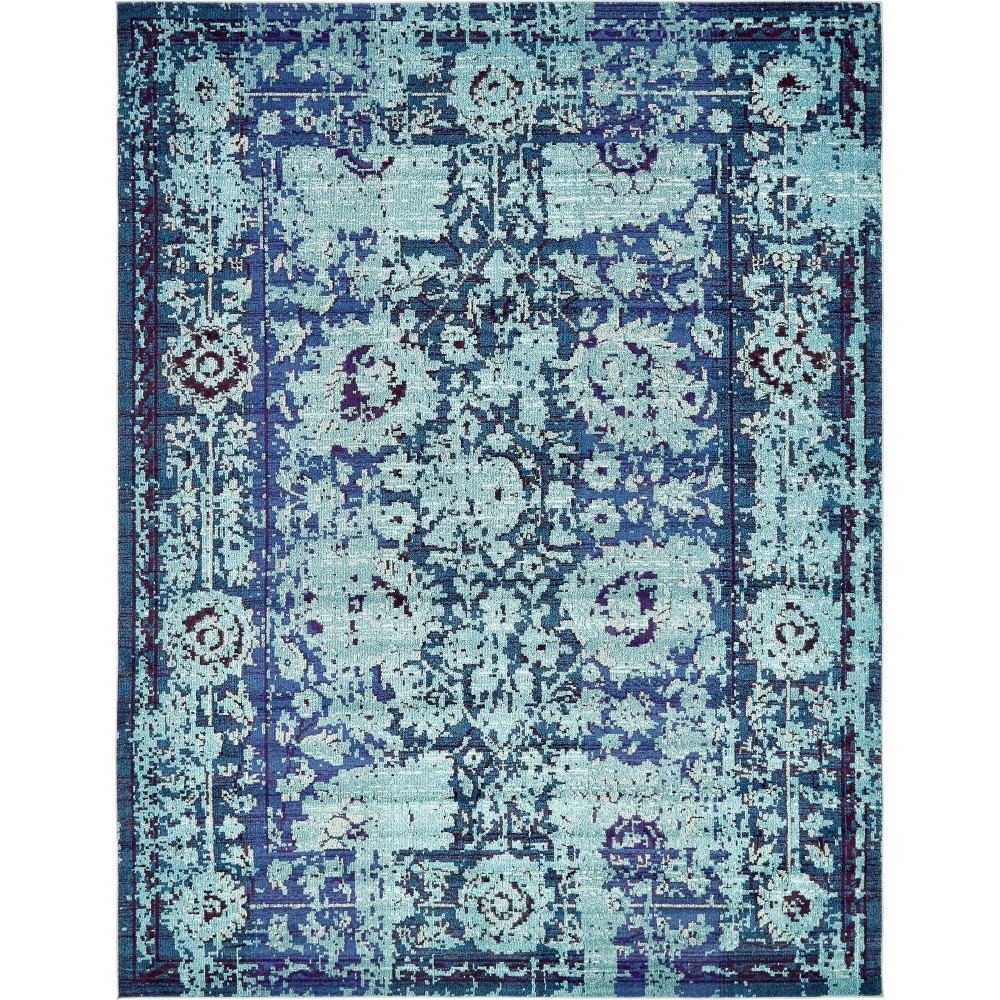 Rug Unique Loom Medici Turquoise Rectangular 10' 0 x 13' 0