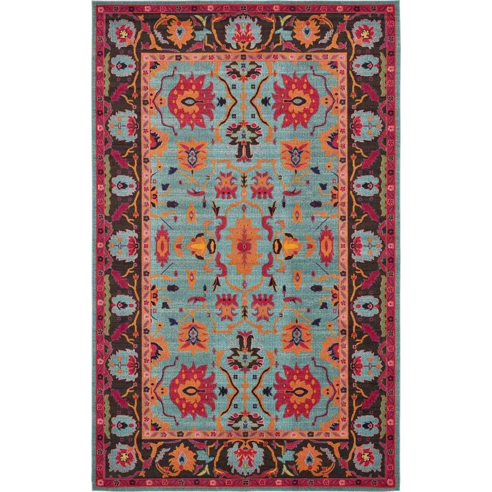 Rug Unique Loom Medici Turquoise Rectangular 10' 6 x 16' 5