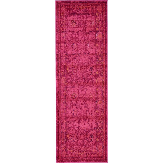 Rug Unique Loom Medici Fuchsia Runner 2' 2 x 6' 7