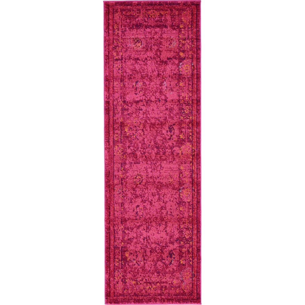 Rug Unique Loom Medici Fuchsia Runner 2' 2 x 6' 7