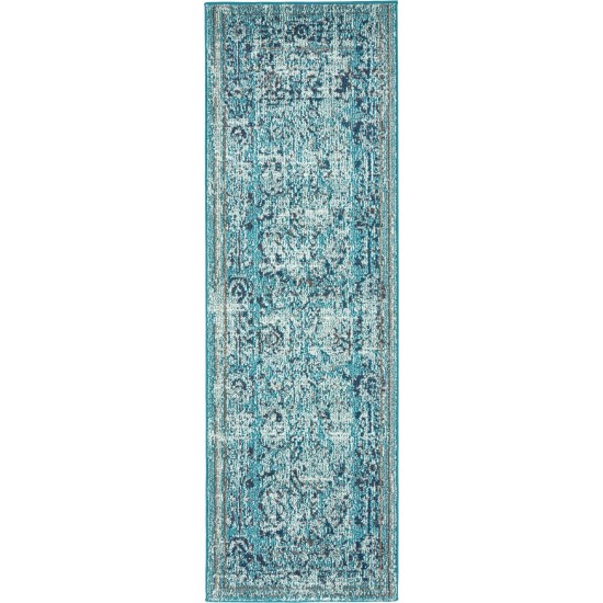 Rug Unique Loom Medici Light Blue Runner 2' 2 x 6' 7