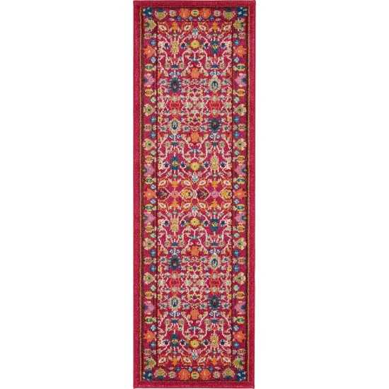 Rug Unique Loom Medici Fuchsia Runner 2' 2 x 6' 7