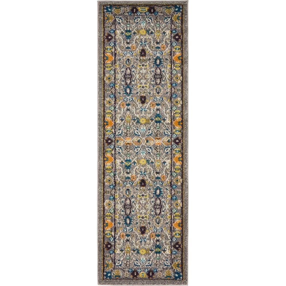 Rug Unique Loom Medici Gray Runner 2' 2 x 6' 7