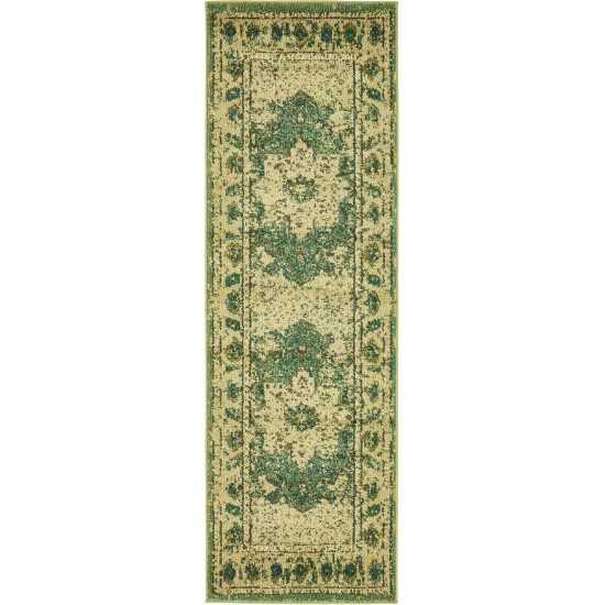 Rug Unique Loom Medici Green Runner 2' 2 x 6' 7