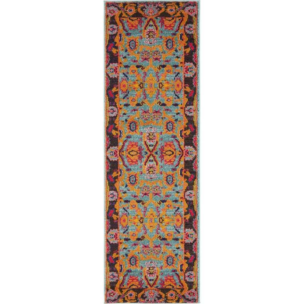 Rug Unique Loom Medici Turquoise Runner 2' 2 x 6' 7 Rug Unique Loom Medici Turquoise Runner 2' 2 x 6' 7