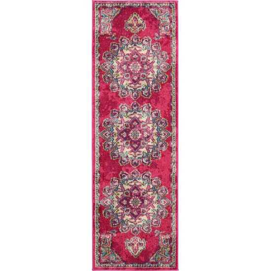 Rug Unique Loom Medici Fuchsia Runner 2' 2 x 6' 7