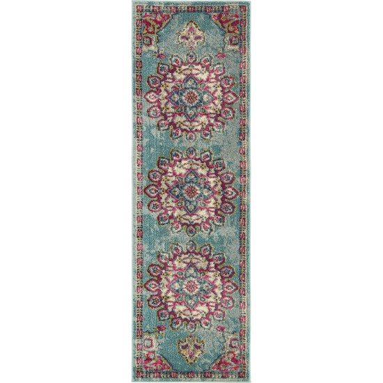 Rug Unique Loom Medici Light Blue Runner 2' 2 x 6' 7