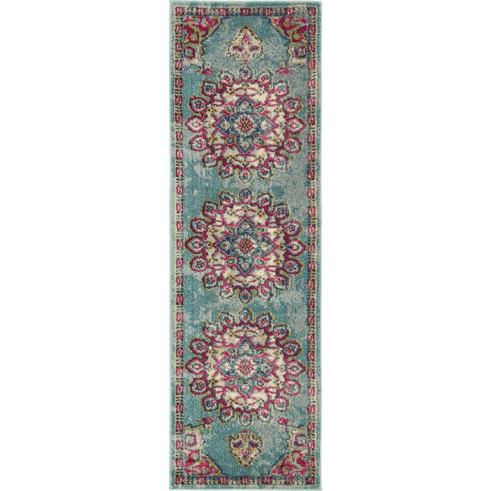 Rug Unique Loom Medici Light Blue Runner 2' 2 x 6' 7