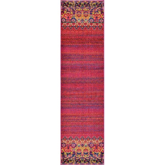 Rug Unique Loom Medici Fuchsia Runner 2' 7 x 10' 0