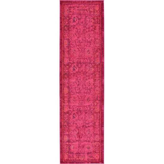 Rug Unique Loom Medici Fuchsia Runner 2' 7 x 10' 0