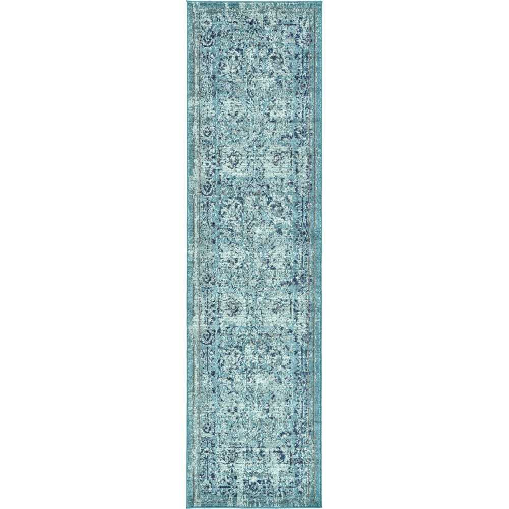 Rug Unique Loom Medici Light Blue Runner 2' 7 x 10' 0