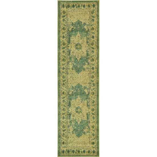 Rug Unique Loom Medici Green Runner 2' 7 x 10' 0