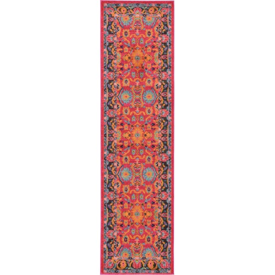 Rug Unique Loom Medici Fuchsia Runner 2' 7 x 10' 0