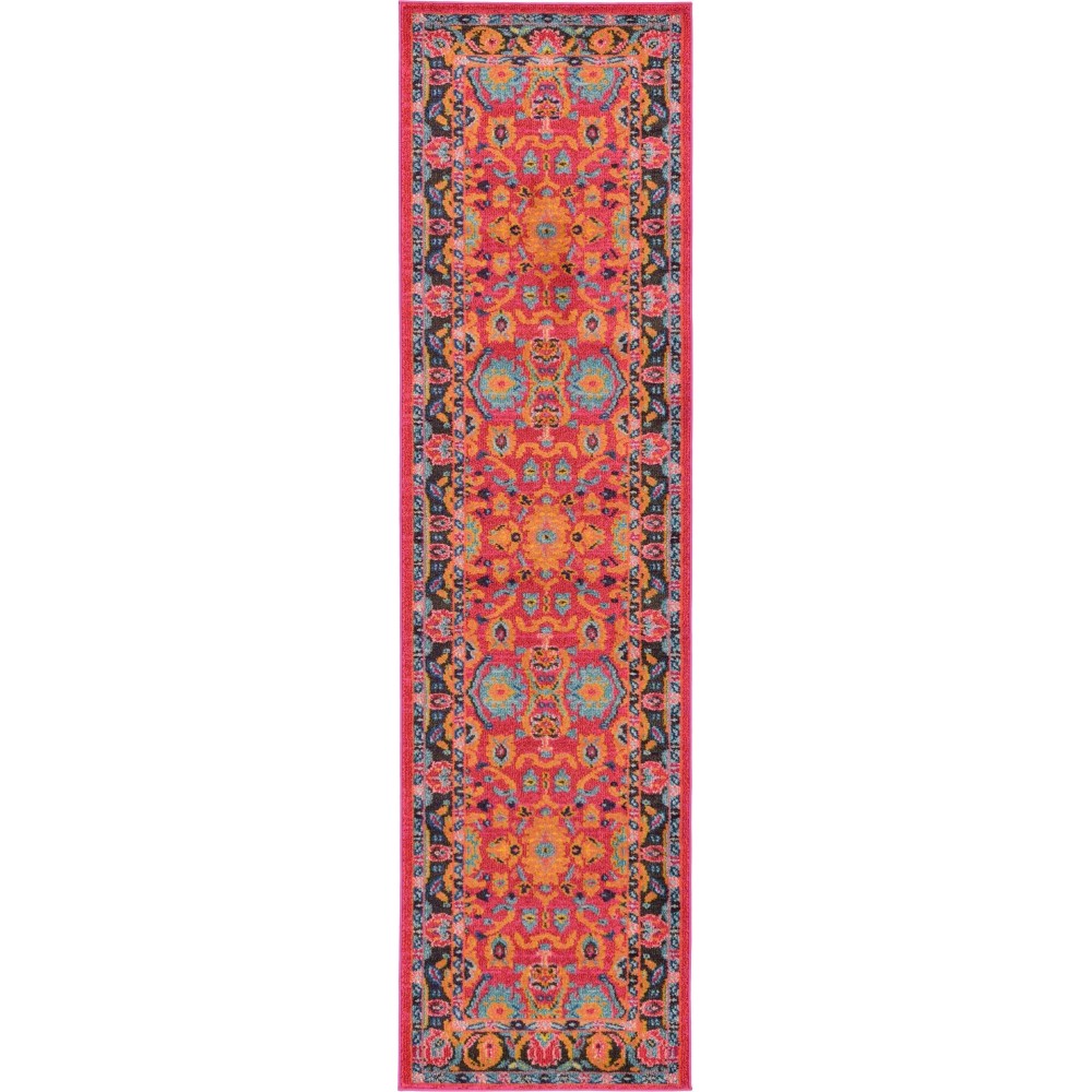 Rug Unique Loom Medici Fuchsia Runner 2' 7 x 10' 0 Rug Unique Loom Medici Fuchsia Runner 2' 7 x 10' 0
