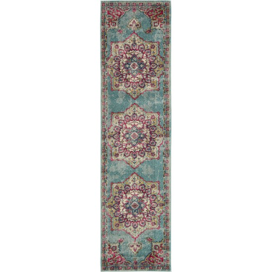 Rug Unique Loom Medici Light Blue Runner 2' 7 x 10' 0