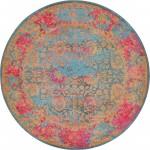 Rug Unique Loom Medici Blue Round 6' 0 x 6' 0