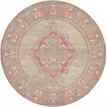 Rug Unique Loom Medici Beige Round 6' 0 x 6' 0