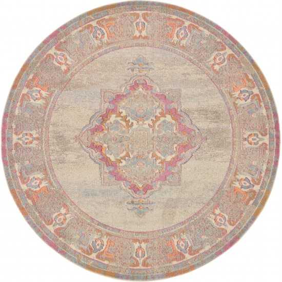 Rug Unique Loom Medici Beige Round 8' 0 x 8' 0