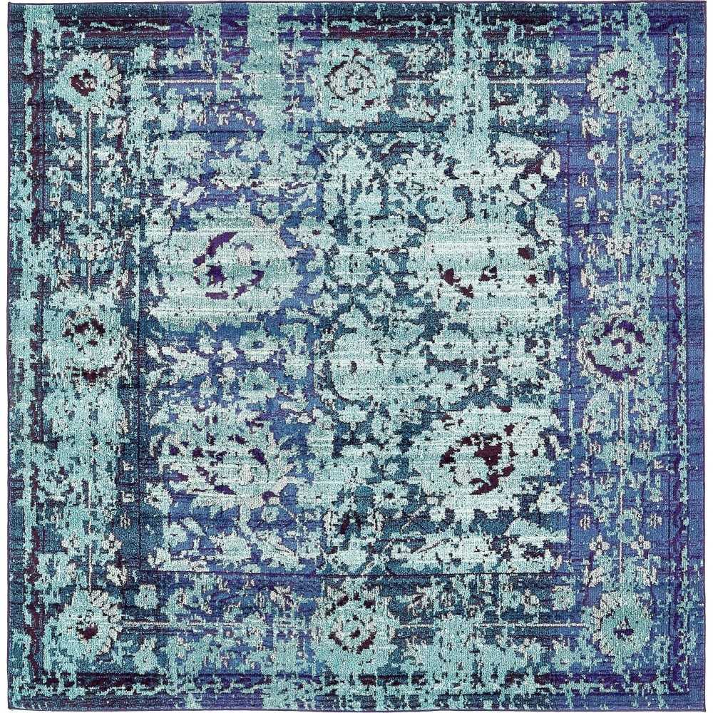Rug Unique Loom Medici Turquoise Square 8' 0 x 8' 0 Rug Unique Loom Medici Turquoise Square 8' 0 x 8' 0